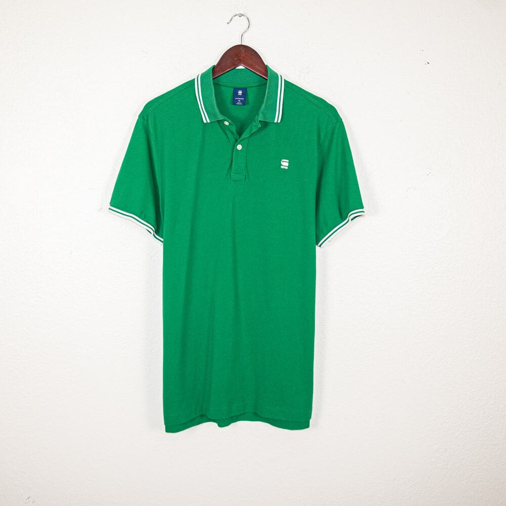 G-Star RAW Dunda slim Stripe Polo Shirt in green size XL